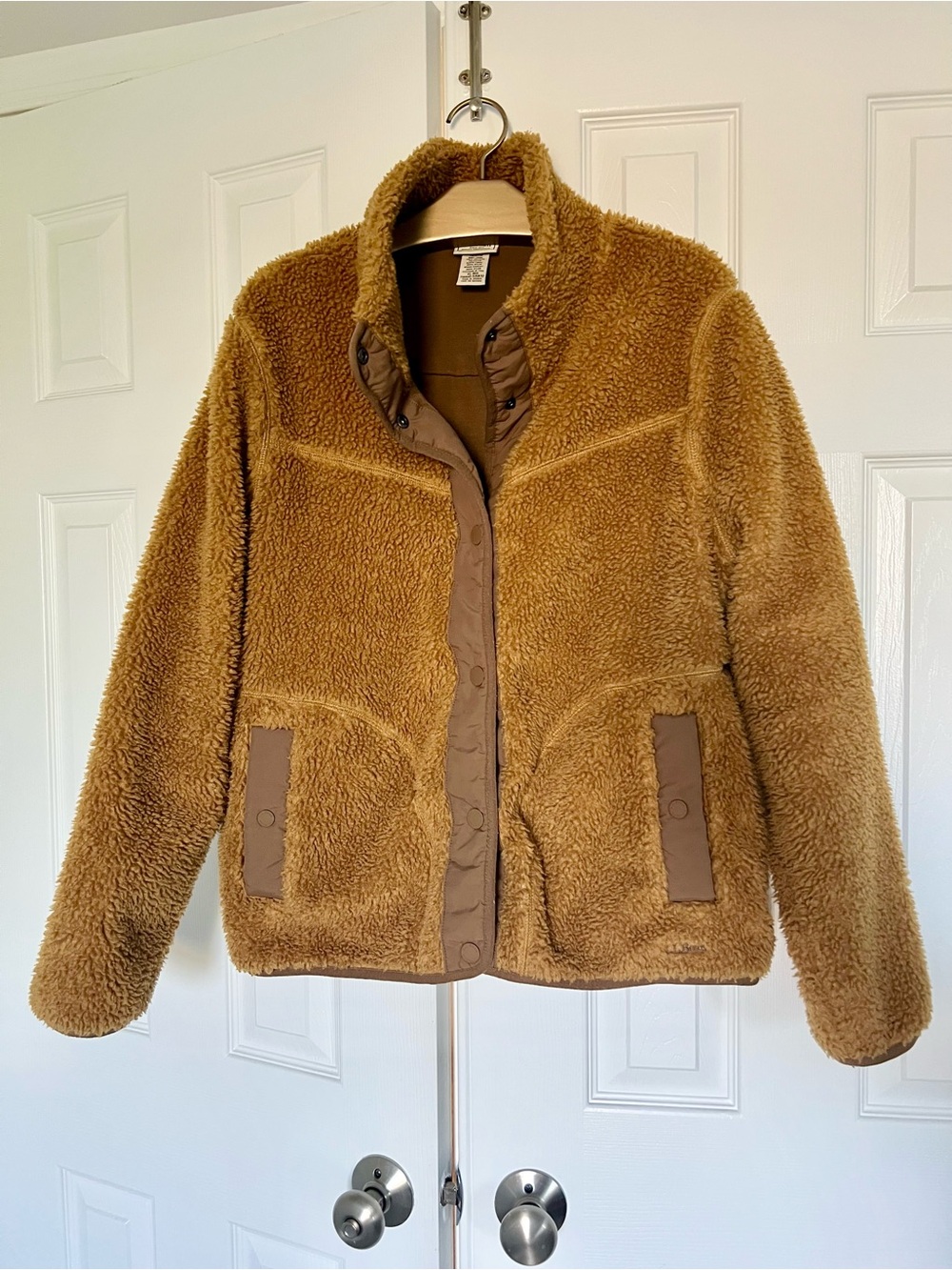 L.L.Bean Women's Bean's Sherpa Fleece Jacket in Antique Gold Size Reg XL